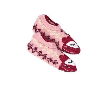 Joyspun Women's Knit Double Cuff Slipper Socks, 1-Pack, Size 4-10